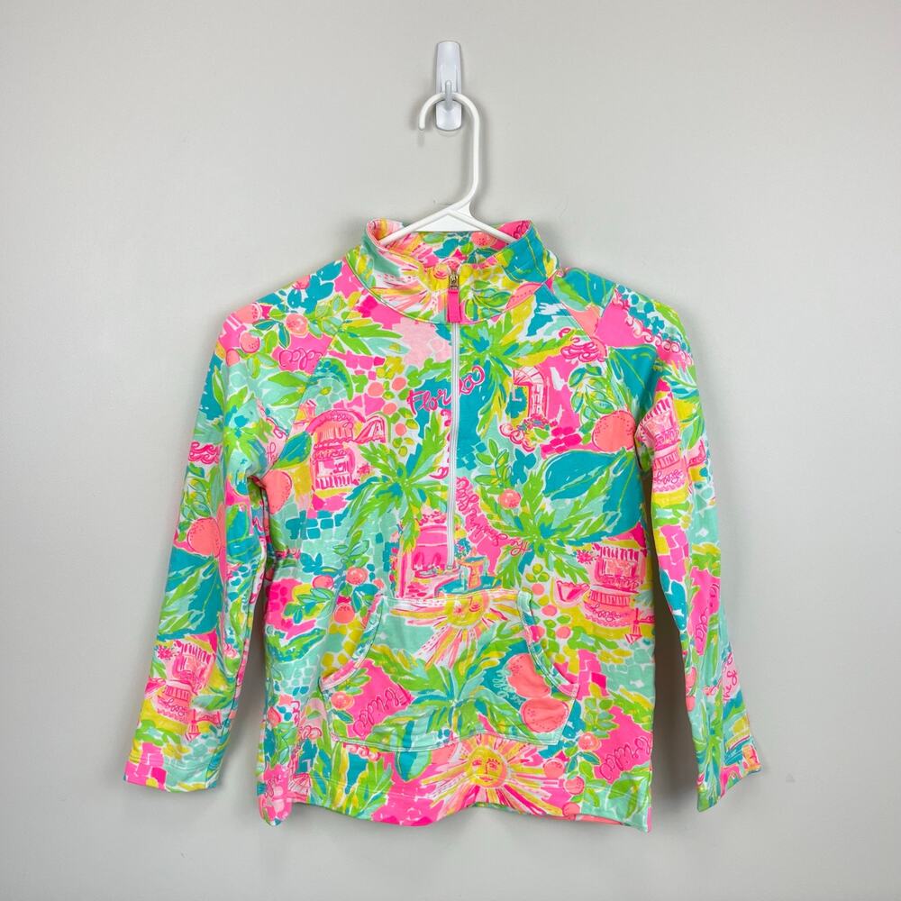 Lilly Pulitzer Little Skipper Popover Multi Sunshine State of Mind XL 12-14